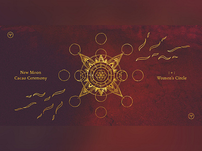 New Moon Womens Circle design gold foil illustration mandala