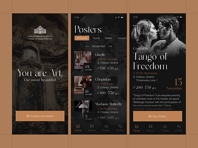 application of the Odessa Opera House app application art odessa odessa theater theater ui uiux ukraine theater web design