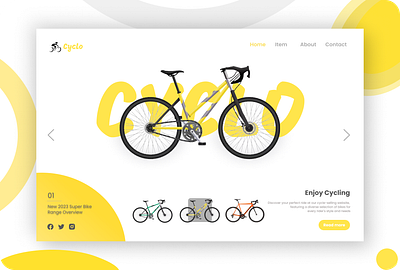 Beautiful Cyclo Website Landing Page 3d animation app brand branding design graphic design icon illustration landing page logo minimal motion graphic motion graphics typography ui ux vector web website