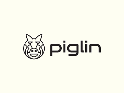 Piglin black brand brand design brand identity branding branding design design graphic design illustration lineart logo logodesign pig ui