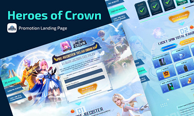 Game Website: Heroes of Crown adobe game graphic design landingpage photoshop promotion ui ui design uiux website