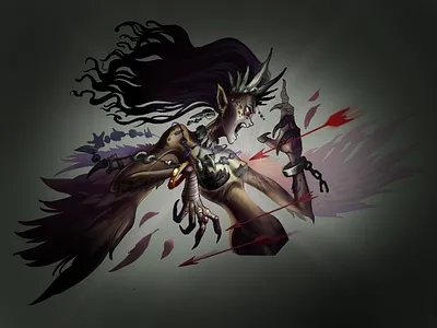 Harpy. Character artist design charaster fantastic fantasy game illustration wings women