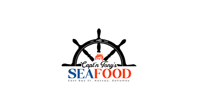 ..Capt'n Tony's SeaFood Logo.. abstract logo branding creative logo design emblem logo food graphic design illustration logo logodesign organic logo professional logo sea seafood ui wheel logo