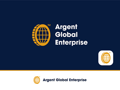Argent Global Enterprise Logo argent bank branding capital consulting corporate earth enterprise finance global gold coin growth ipo logo managment private symbol vector wealth