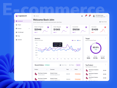 E-Commerce Admin Panel UI Design admin panel dashboard