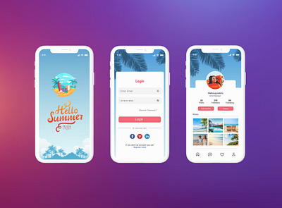 Summer App Login Design app login login app profile summer