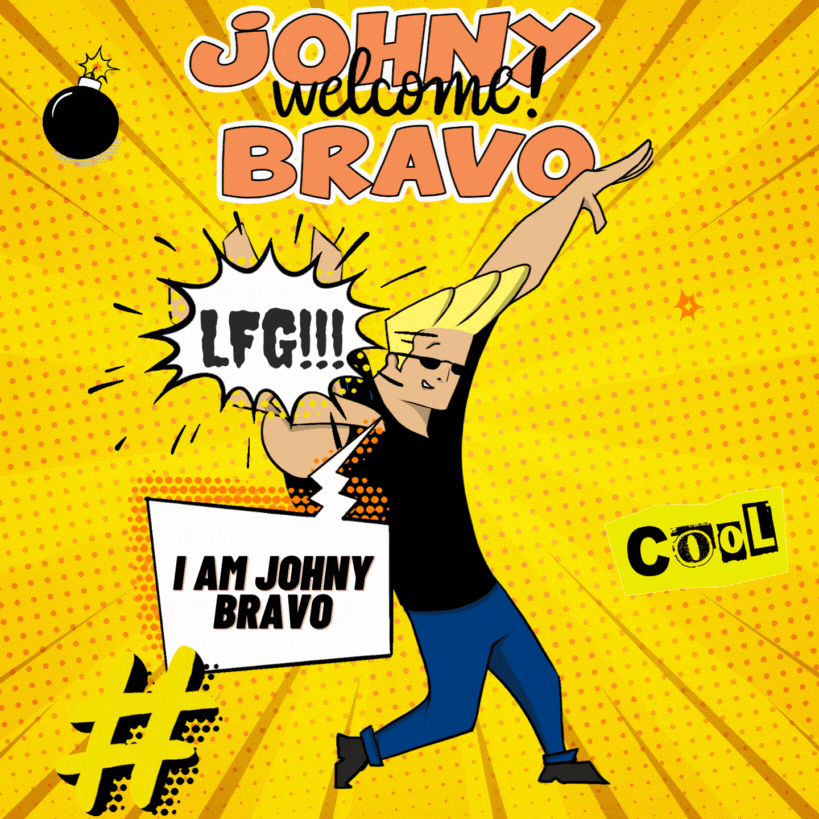 Johny Bravo GIF Design #01 animation art banner branding graphic design illustration motion graphics