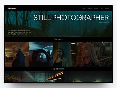 Liam Harper - Still Photographer Portfolio branding cinema design film graphic design landing page photographer portfolio still photographer ui web design website