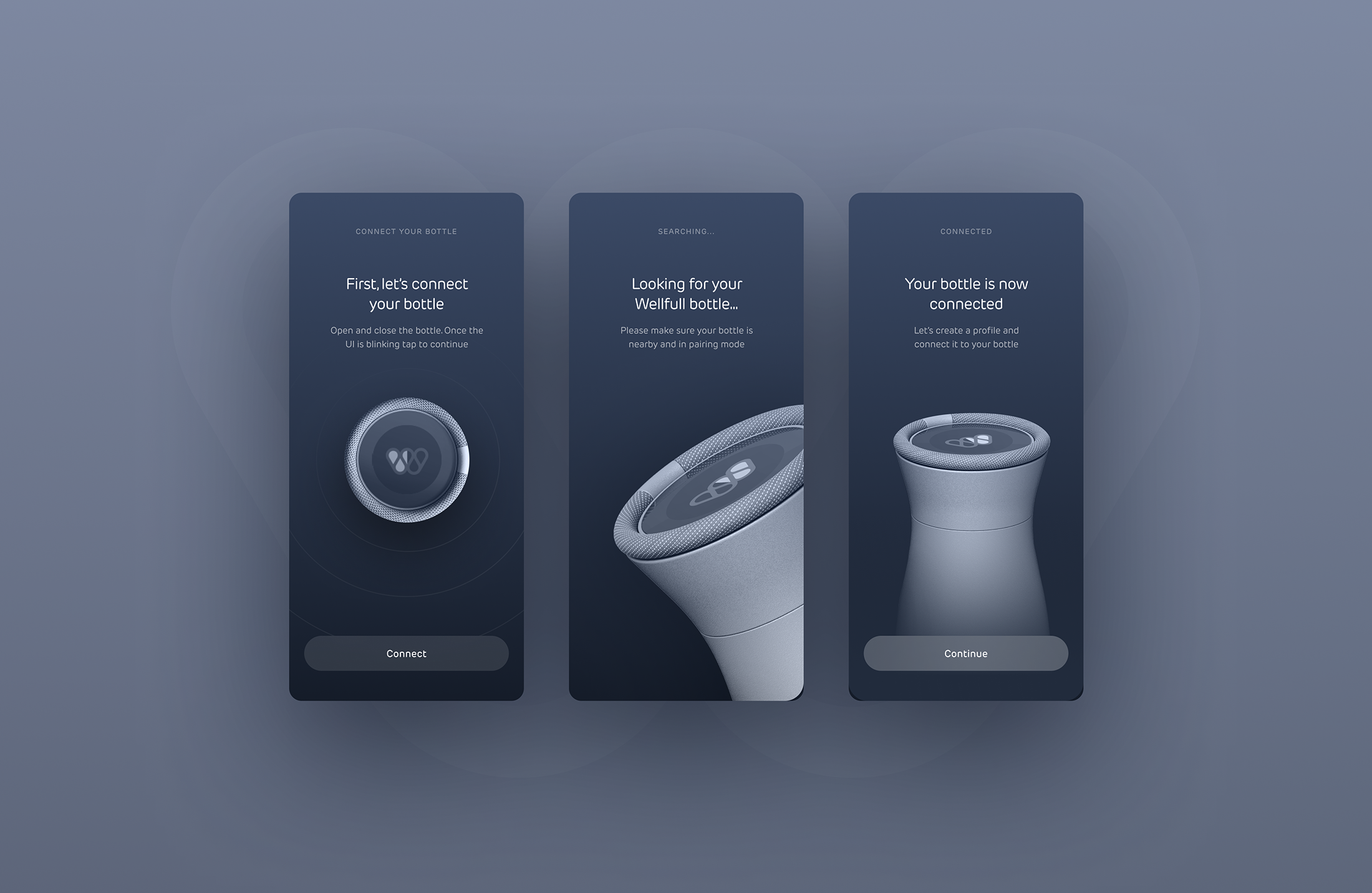Smart Water Bottle App app connected product design health health and wellness hydration interactive interface ios mobile personalized product product design ui uiux ux water wearables