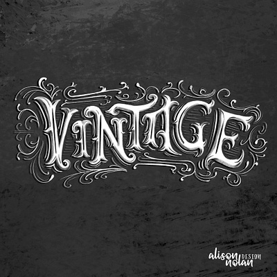 Vintage chalk lettering black and white chalk design drawing challenge female illustrator hand drawn hand lettering illustration procreate vintage