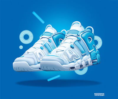Blue uptempo airmax collection collector illustration lifestyle mode sneakers soles street uptempo