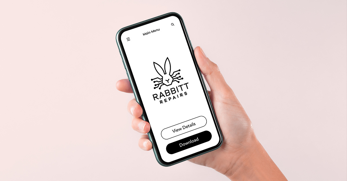 Rabbitt Repairs abstract logo brand identity branding graphic design icon design logo minimal logo minimalist logo