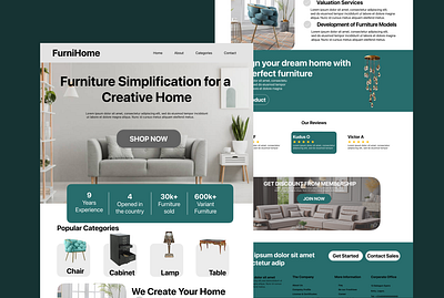 Furniture Website Landing Page branding design ui ui design user interface web design
