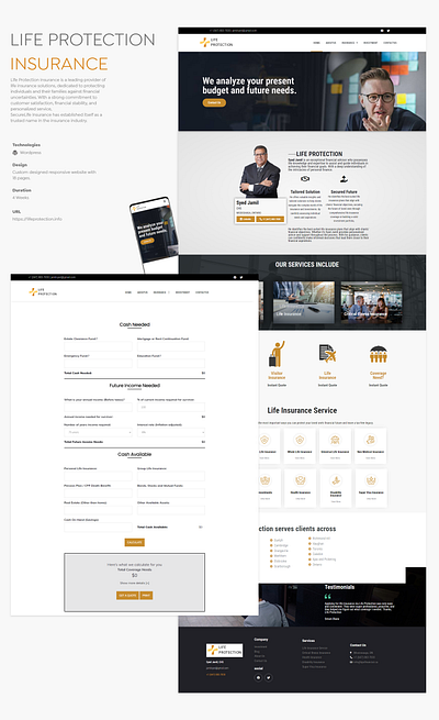 LIFE PROTECTION INSURANCE graphic design insurance ui web design