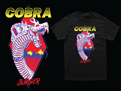 Shirt Illustration for Cobra Burger design freelance illustration mecha photoshop procreate screenprinting snake t shirtdesign vaporwave