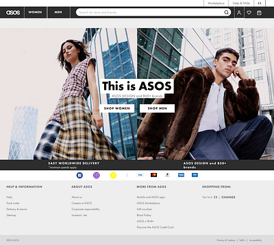 ASOS Landing page mock-up