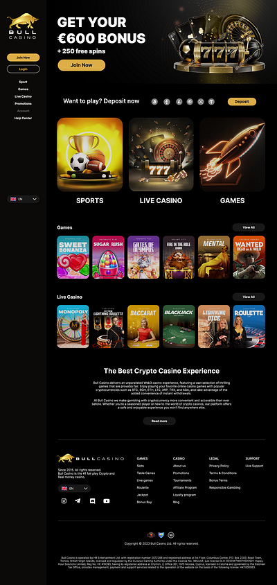 Bull Casino Website