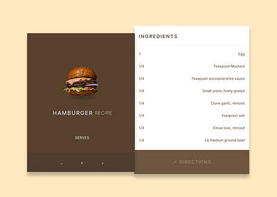 Hamburger Recipe app branding design ui ux