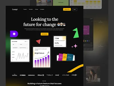 Lumpi finance | Bank website android bank chart design details faq finance ios landing page list mobile question review supiyandi survey ui userinterface ux web website