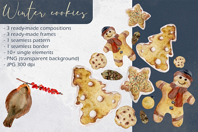 Winter cookies festive illustration