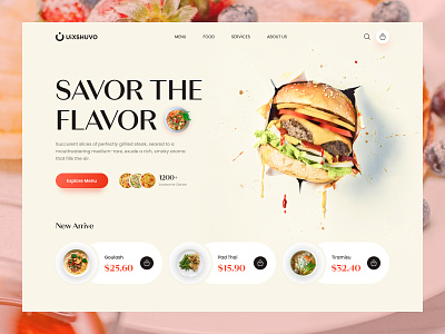 Food Landing Page Design eat food food landing page landing landing page restaurant ui ui design web web design website