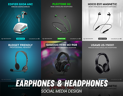 Headphones Social Media Design console earphone design graphic design headphone post design