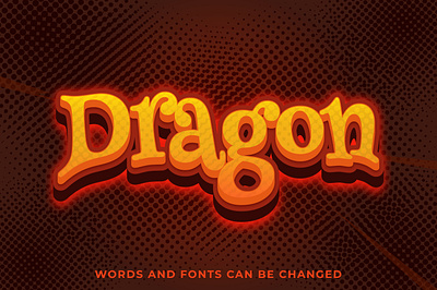 Dragon 3d text effect epstext