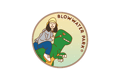 Blowwater Park adventure apparel badge brand brand identity branding design emblem illustration label landscape line line art logo logo design logos monoline pin sticker vector