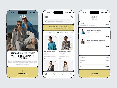 ARIHD - Fashion Store App app apparel brand clothing clothing brand design ecommerce fashion fashion app mobile online store outfit shopping store stylist ui ui design uiux wear app