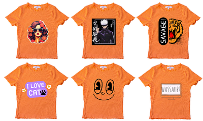 Orange customizing Crop-top Design for girls 3d animation app branding canva design graphic design illustration logo motion graphics t shirt ui vector