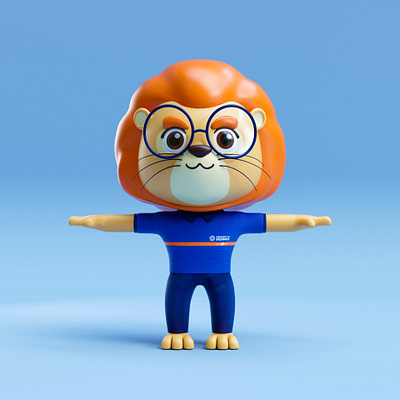 Lion Mascot 3d character design design modeling