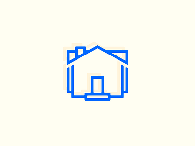 House Icon angles app badge blue branding design geometric graphic design home house housing icon illustration illustrator logo minimal monoline rounded shadow vector