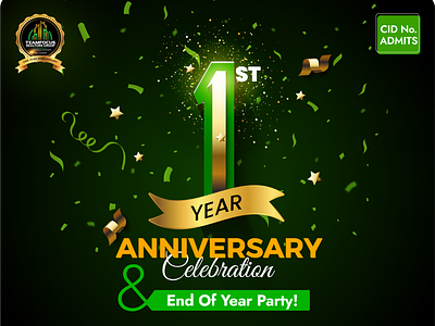 1st Year Anniversary Design 1st year anniversary banner 1st year celebration anniversary design end of year celebration event flyer flyer design real estate design