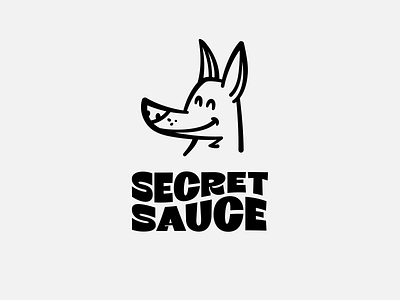 Secret Sauce logo and mascot animal brand design branding design dog friendly fun logo mascot pet wordmark