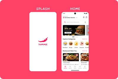 Food Delivery Mobile App UI Design 3d app branding delivery design food app graphic design home screen mobile app splash ui user experience user interface