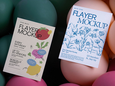 Flayer Mockup ballon design flayers graphic design mockups poster priview realistic