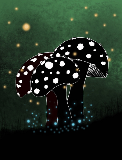 Fairy shrooms graphic design illustration ui