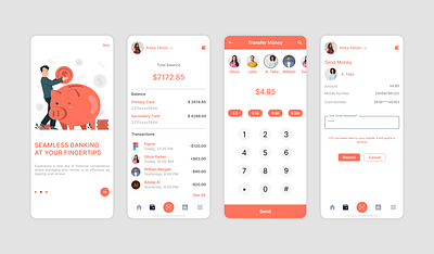 EasifyBank app ban banking branchless branding creative design dribbblers figma graphic design illustration interface landing page logo minimal mobile ui vector