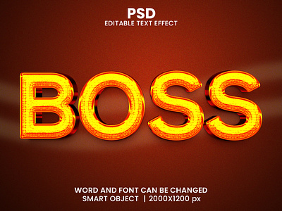 3D Text Effect Design PSD 3d 3d text action boss text effect motion graphics photoshop psd text effect type style typhography