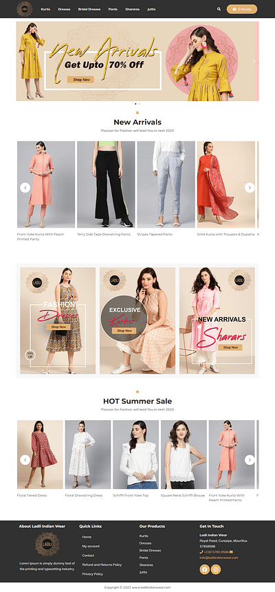 Ladli Indian Wear graphic design ui web design website design