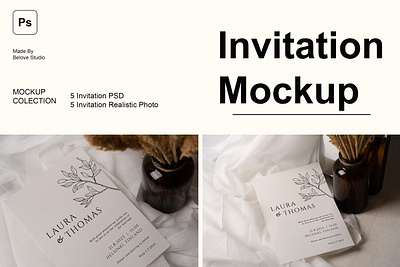 Invitation Mockup design invitation mockup poster preview realistic wedding