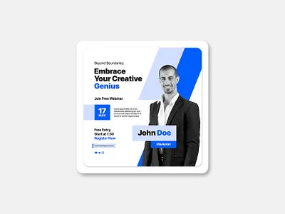 Business Webinar Square Flyer Instagram Post PSD busines webinar business flyer business webinar flyer flyer template instagram instagram post instagram post template poster webinar flyer webinar flyer design webinar template