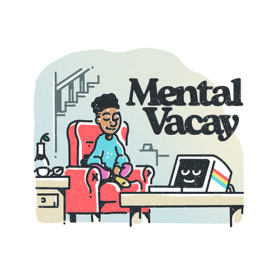 Mental Vacay computer illustration mac mental mental vacay mental wellness mindfulness monitor pc procreate