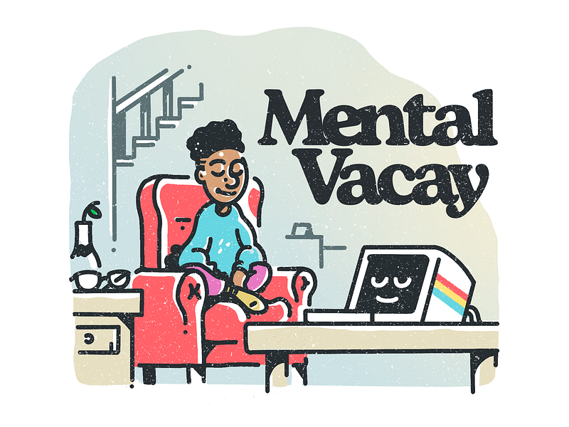 Mental Vacay computer illustration mac mental mental vacay mental wellness mindfulness monitor pc procreate