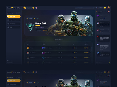 Online Gaming - Web Interface clean dark dashboard dark mode dark theme dashboard web gambling game game app game dashboard igaming minimal platform poker steam ui ux valorant video game web game website dashboard