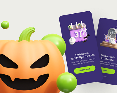 Halloween application concept design app design halloween illustration mobile ui ux