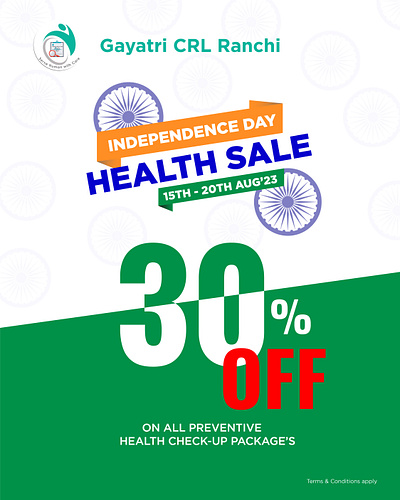 Full body checkup Independence Day Special Discount Package Post ads advertisement banner facebookads poster