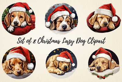 Christmas Lazy Dog Sublimation Clipart mugs