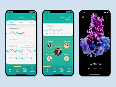 Mobile app for improving family's mental health ui