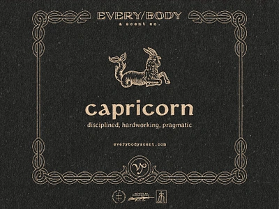 ESC Zodiac Collection - Capricorn alchemy brand design brand identity branding branding design candle capricorn collection illustration label label design medieval packaging packaging design product sticker vector visual identity zodiac